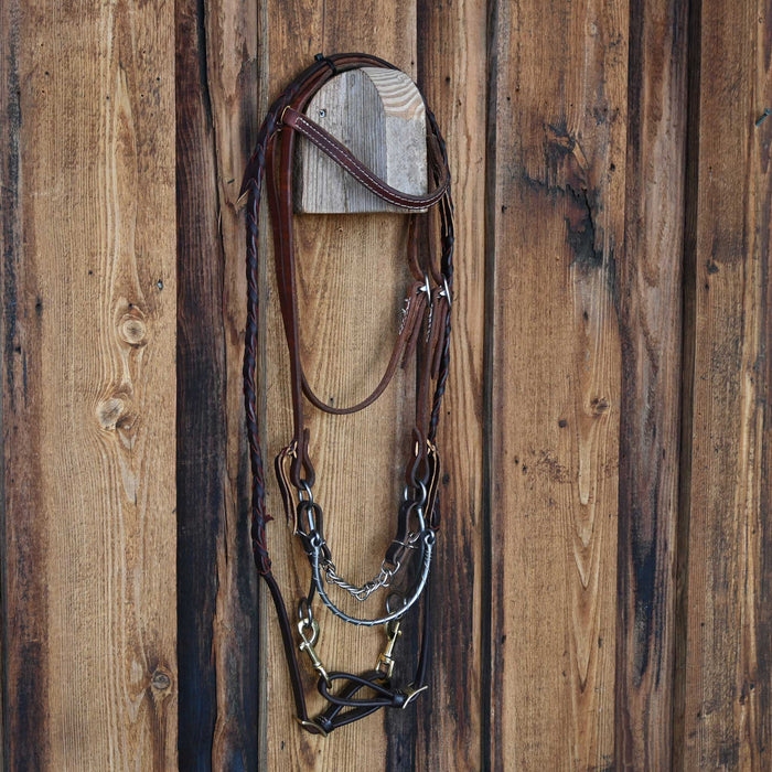 Cow Horse Supply Steel Nose Hackamore Bridle Rig w/Browband Headstall