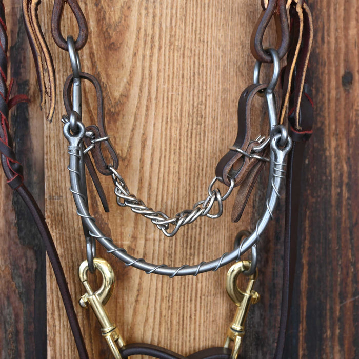 Cow Horse Supply Steel Nose Hackamore Bridle Rig w/Browband Headstall