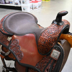 16" USED BOB'S CUSTOM TIM MCQUAY REINING SADDLE Saddles BOBS CUSTOMS   