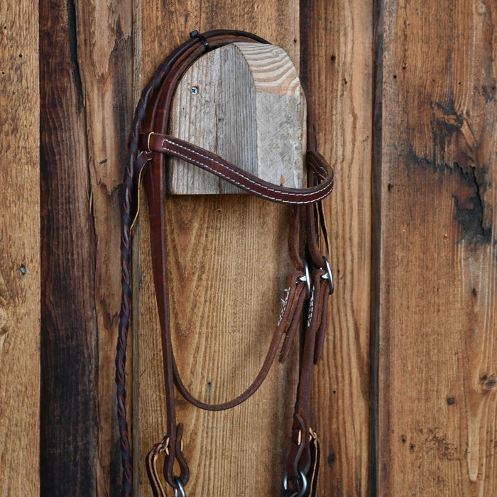 Cow Horse Supply Steel Nose Hackamore Bridle Rig w/Browband Headstall