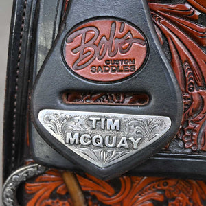 16" USED BOB'S CUSTOM TIM MCQUAY REINING SADDLE Saddles BOBS CUSTOMS   