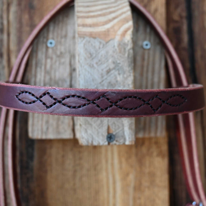 Ross Bullinger 3/4" Black Stitched Browband Headstall Tack - Headstalls Ross Bullinger