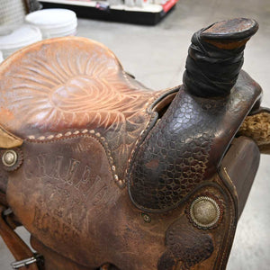 14.5" USED LARRY DUGGAN ROPING SADDLE Saddles Larry Duggan   