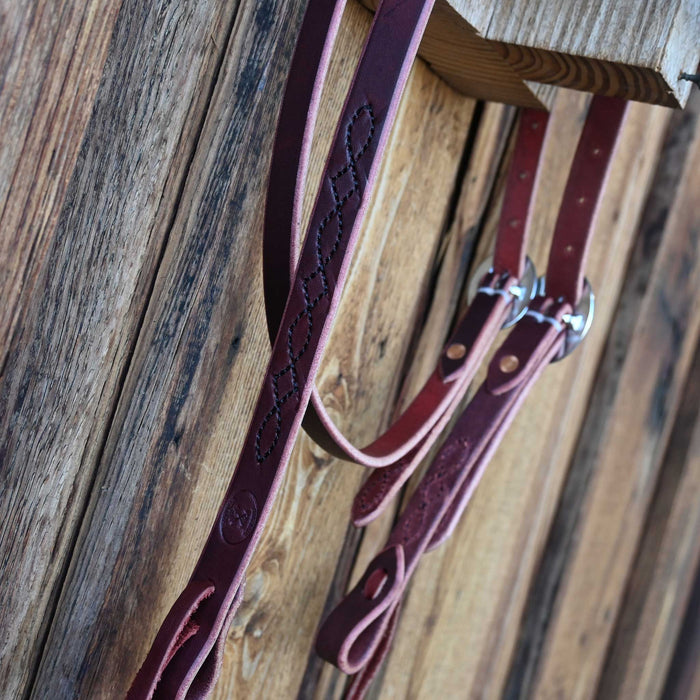 Ross Bullinger 3/4" Black Stitched Browband Headstall Tack - Headstalls Ross Bullinger
