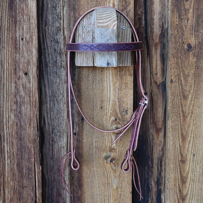 Ross Bullinger 3/4" Purple Stitched Browband Headstall 099 Tack - Headstalls Ross Bullinger