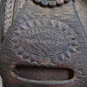 14.5" USED LARRY DUGGAN ROPING SADDLE Saddles Larry Duggan   