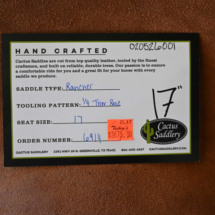 17" CACTUS RANCH SADDLE