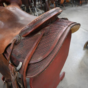 15.5" USED JEFF SMITH ROPING SADDLE Saddles Jeff Smith