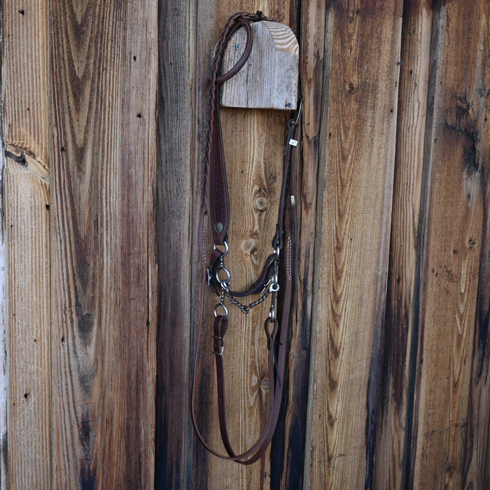 Twisted Wire Snaffle Gag Bridle Rig w/Single Ear Headstall