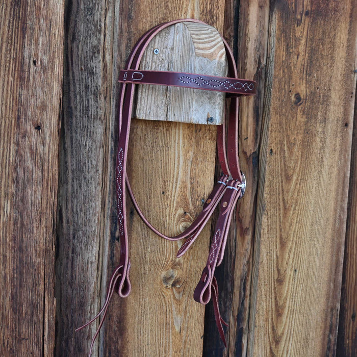 Ross Bullinger 3/4" Silver Stitched Browband Headstall Tack - Headstalls Ross Bullinger