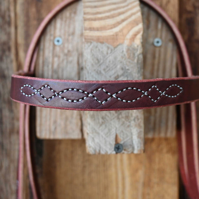 Ross Bullinger 3/4" Silver Stitched Browband Headstall Tack - Headstalls Ross Bullinger