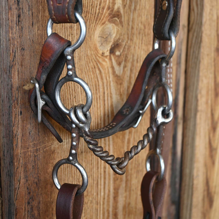 Twisted Wire Snaffle Gag Bridle Rig w/Single Ear Headstall