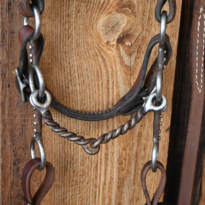 Twisted Wire Snaffle Gag Bridle Rig w/Single Ear Headstall