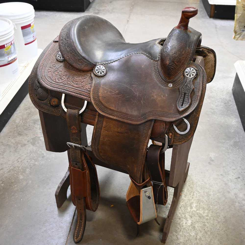 14" USED ALLEN'S ROPING SADDLE Sale Barn Allen's Saddlery   