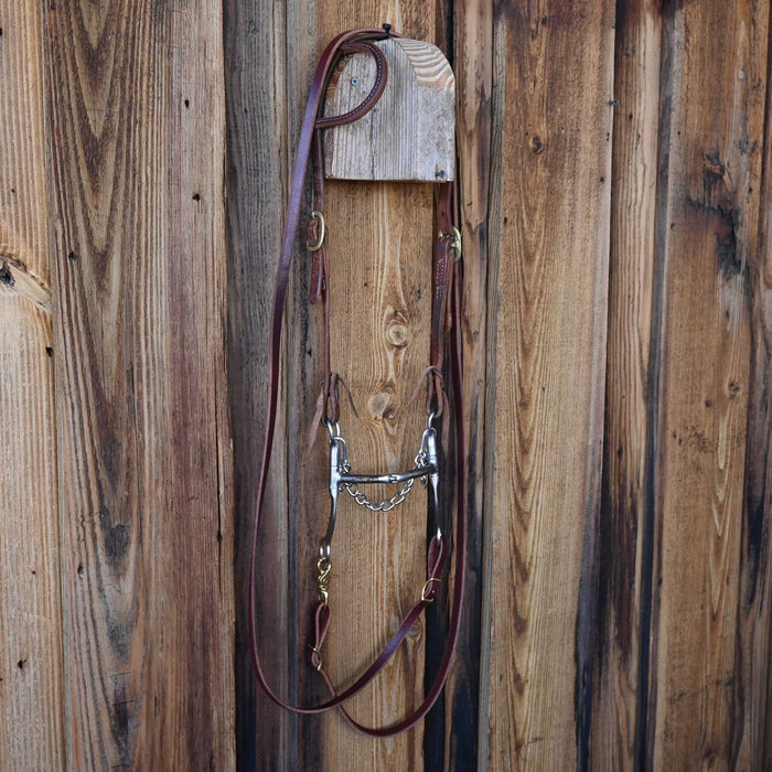 Myler USA Hinge Snaffle Bridle Rig w/Single Ear Headstall