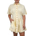 Button Front Pleated Shirt Dress WOMEN - Clothing - Dresses Miss Love