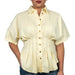 Collar V-Neck Pleated Shirt WOMEN - Clothing - Tops - Short Sleeved Miss Love