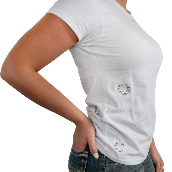 Catherine Gee Embroidered Horseshoe Tee WOMEN - Clothing - Tops - Short Sleeved Catherine Gee