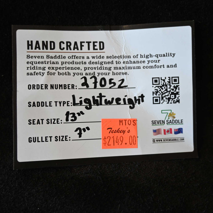 13" SEVEN LIGHTWEIGHT (WOOD TREE) BARREL SADDLE