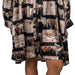 Horse Painted Frill Satin Midi Dress WOMEN - Clothing - Tops - Long Sleeved Beulah Style