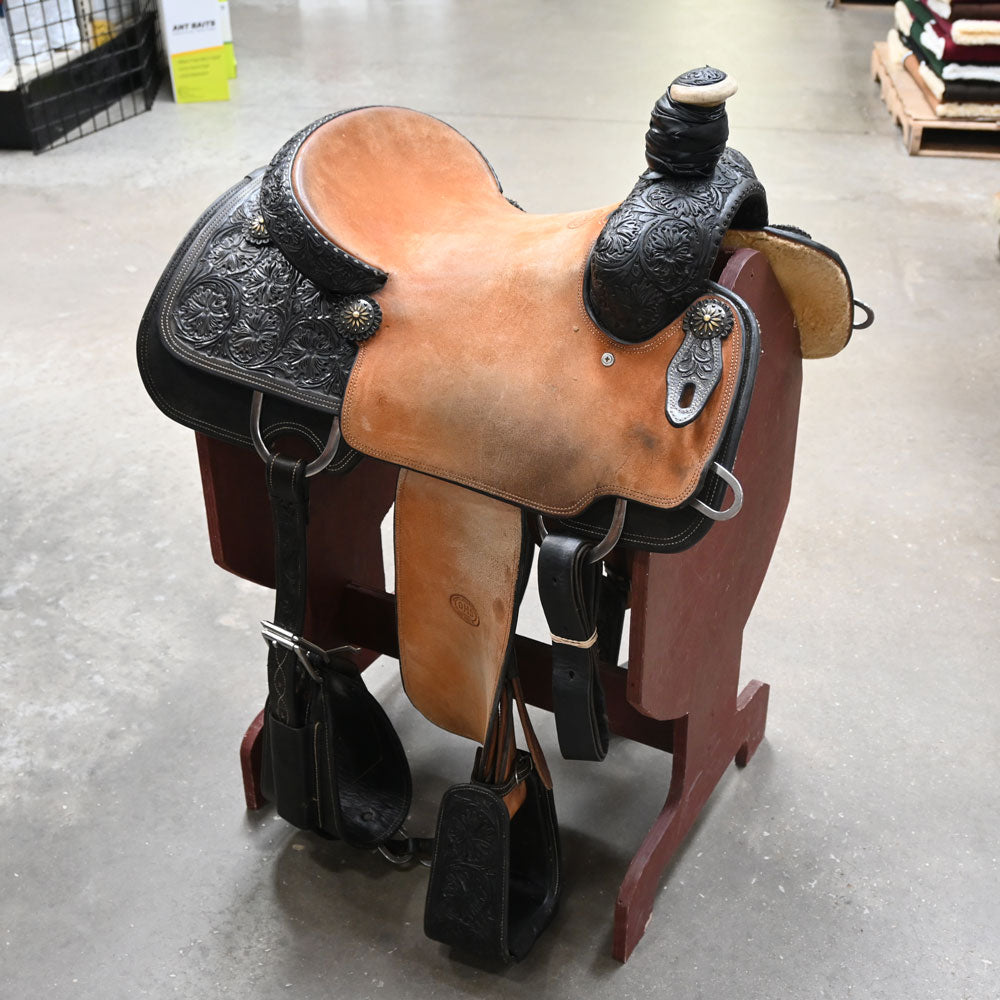 15" USED DHS ROPING SADDLE