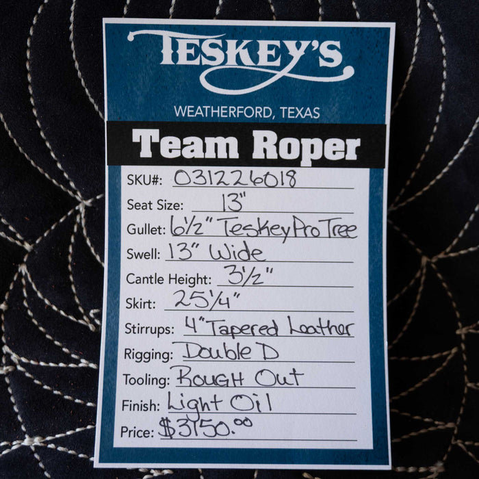 13" TESKEY'S TEAM ROPING SADDLE