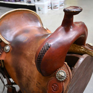 15.5" USED RANCH CUTTER SADDLE Saddles SHOPMADE   