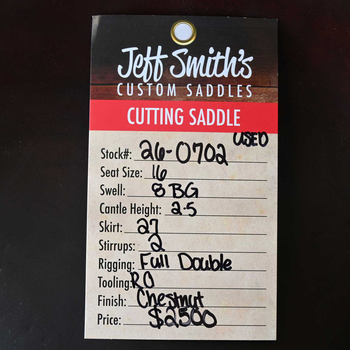 16" USED JEFF SMITH BEAU GALYEAN CUTTING SADDLE