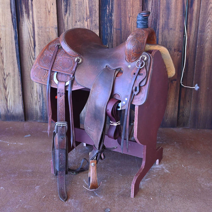 16" USED JEFF SMITH RANCH CUTTER SADDLE