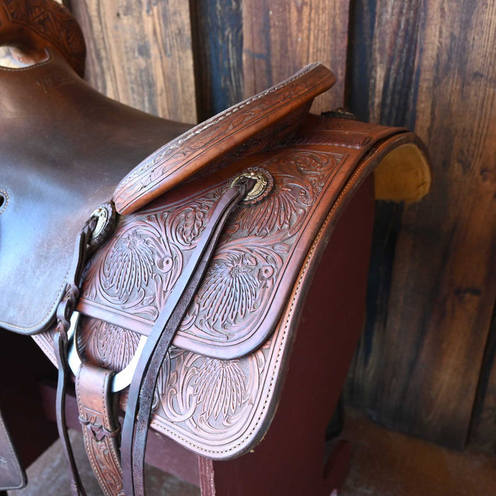 16" USED JEFF SMITH RANCH CUTTER SADDLE