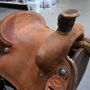 14" USED PATRICK SMITH ROPING SADDLE Saddles Patrick Smith   