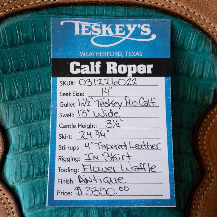 14" TESKEY'S CALF ROPING SADDLE