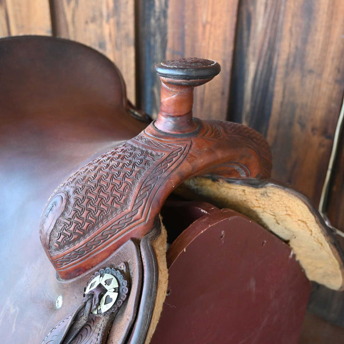 16" USED JEFF SMITH TEAM ROPING SADDLE Saddles - Used Jeff Smith