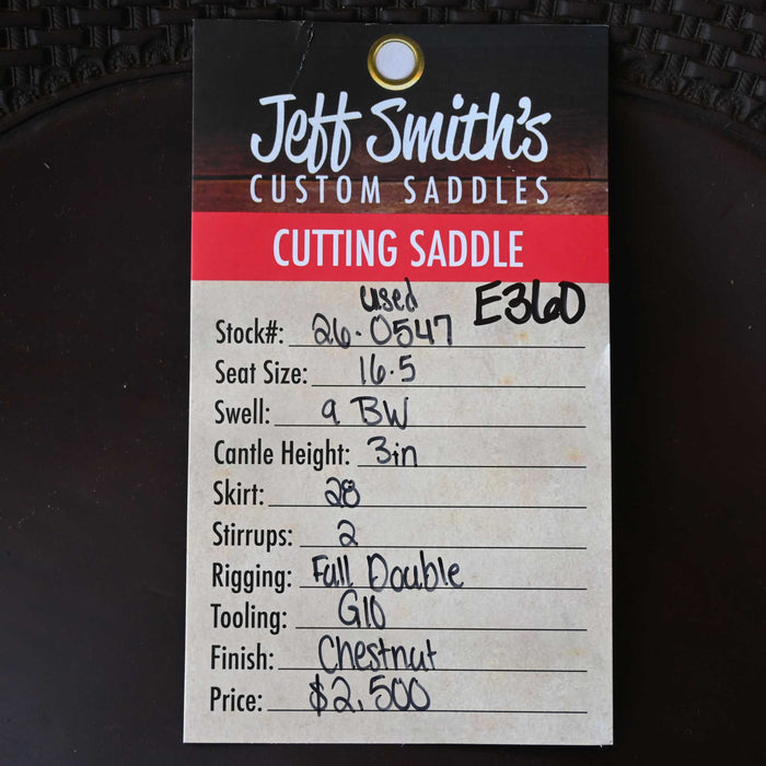 16.5" USED JEFF SMITH BUSTER WELCH CUTTING SADDLE