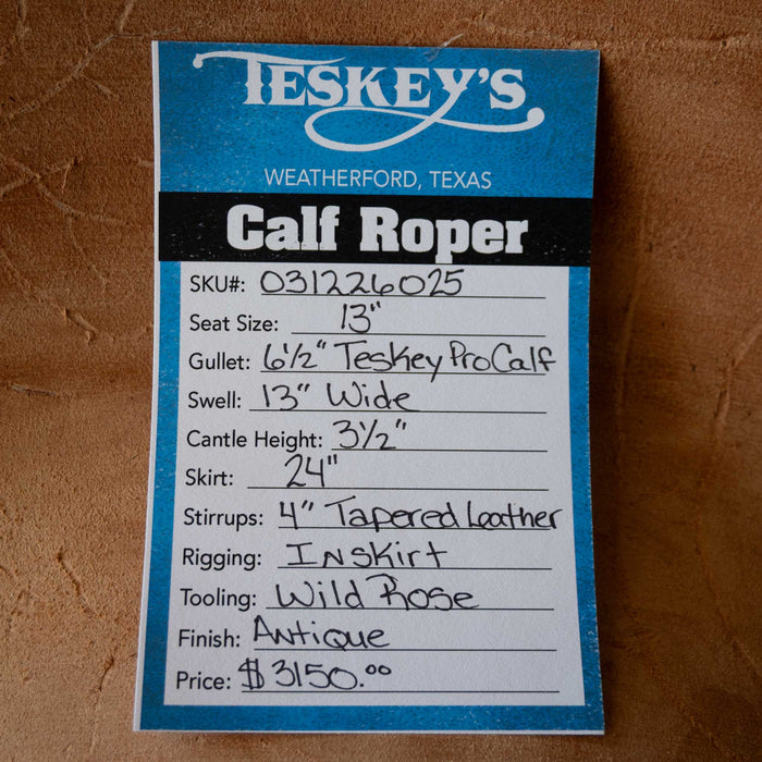 13" TESKEY'S CALF ROPING SADDLE