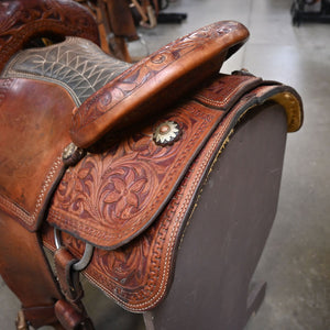 14" USED CORRIENTE ROPING SADDLE Saddles Corriente