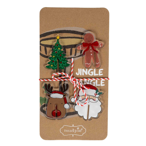 Christmas Acrylic Drink Markers - Set of 4 HOME & GIFTS - Home Decor - Seasonal Decor Mud Pie