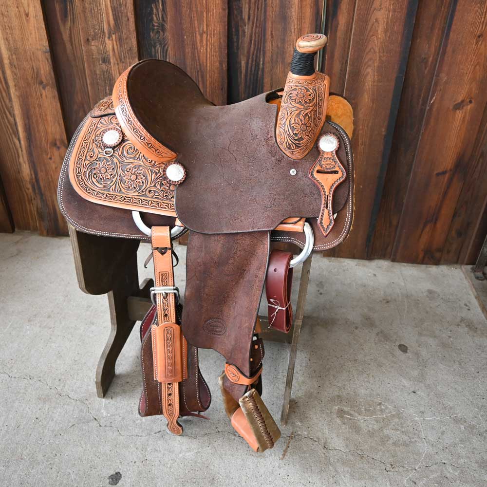 14" TESKEY'S TEAM ROPING SADDLE Saddles TESKEY'S SADDLERY LLC   