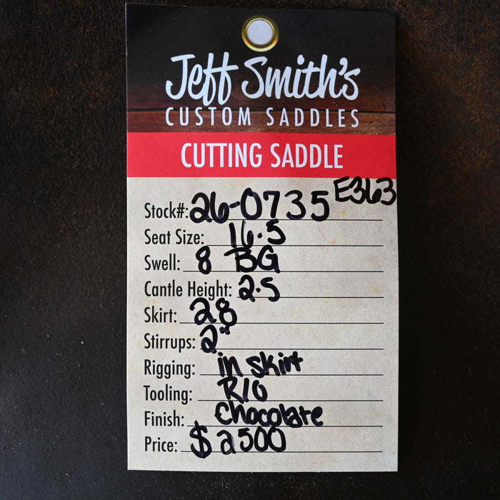 16.5" USED JEFF SMITH BEAU GALYEAN CUTTING SADDLE