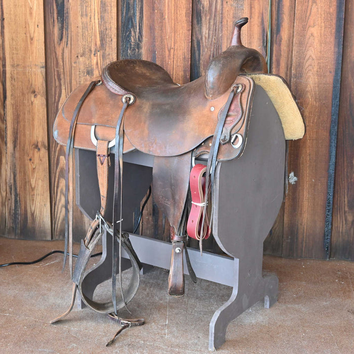 16.5" USED JEFF SMITH BEAU GALYEAN CUTTING SADDLE