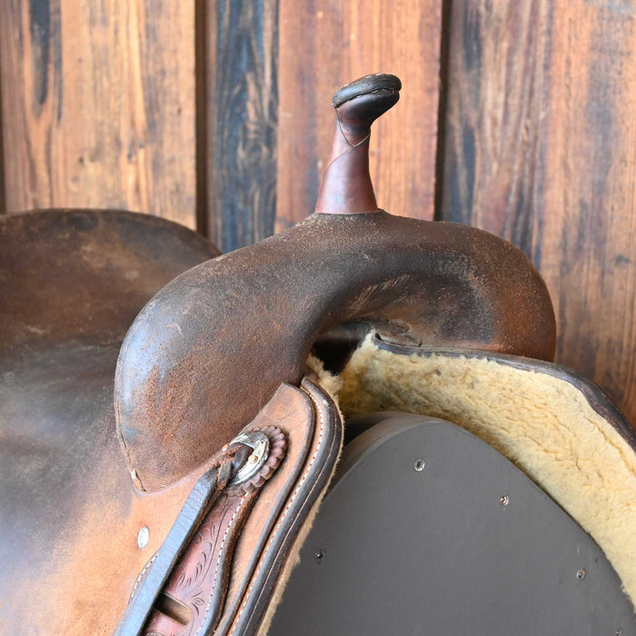16.5" USED JEFF SMITH BEAU GALYEAN CUTTING SADDLE