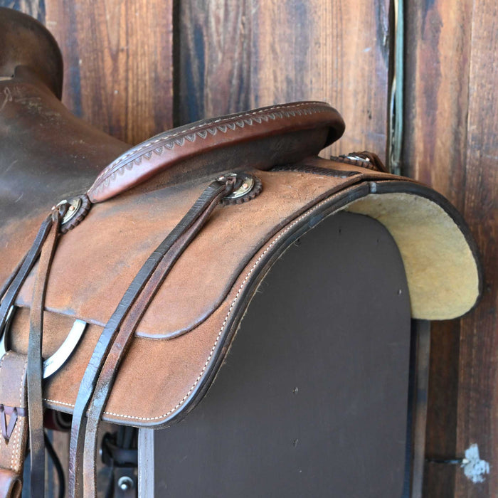 16.5" USED JEFF SMITH BEAU GALYEAN CUTTING SADDLE