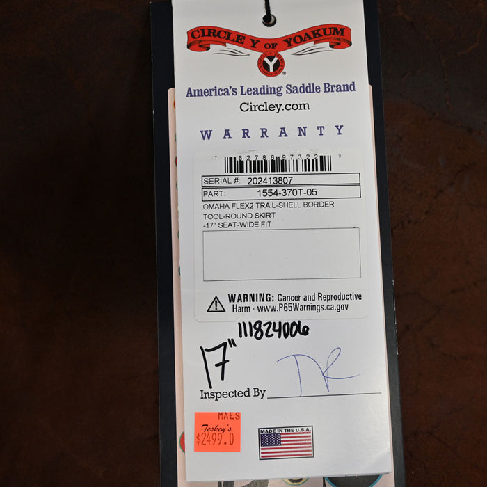 17" CIRCLE Y OMAHA FLEX2 TRAIL SADDLE Saddles - New Circle Y Saddlery