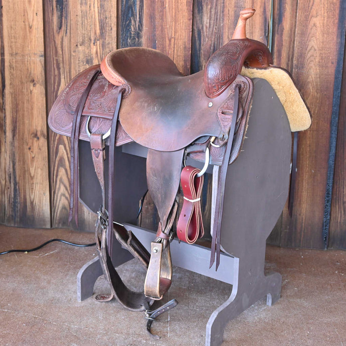 16.5" USED JEFF SMITH BEAU GALYEAN CUTTING SADDLE