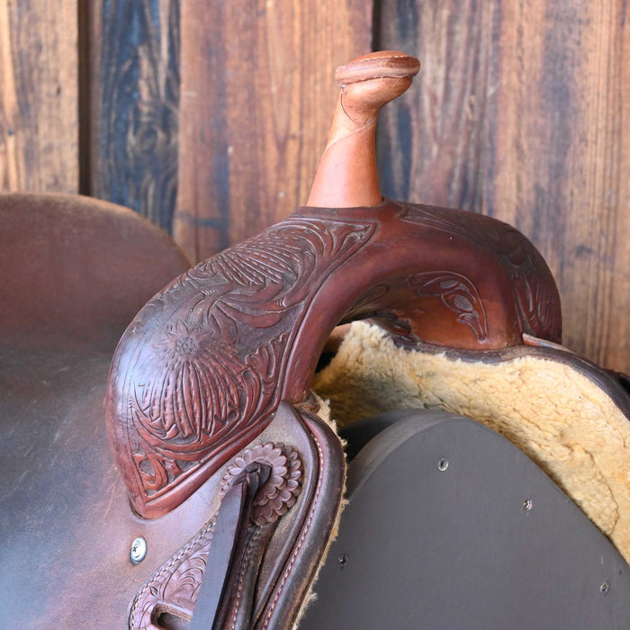 16.5" USED JEFF SMITH BEAU GALYEAN CUTTING SADDLE