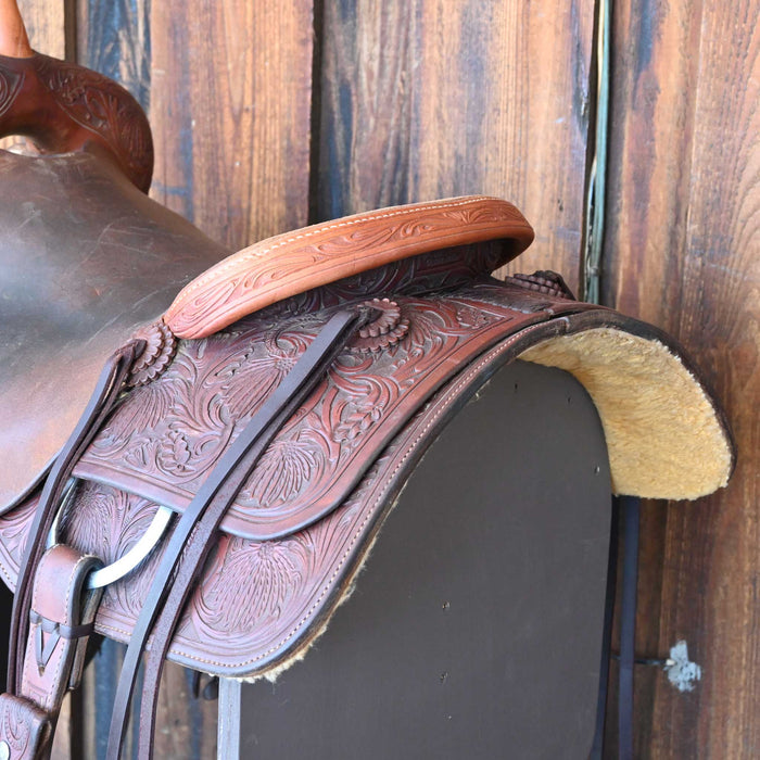 16.5" USED JEFF SMITH BEAU GALYEAN CUTTING SADDLE