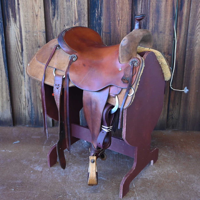 16" USED HUD ROBERTS RANCH CUTTER SADDLE
