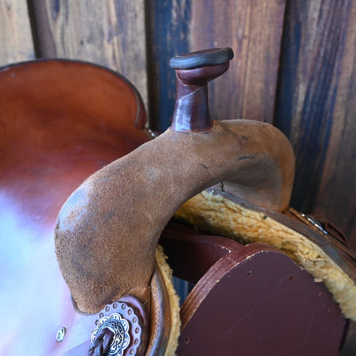 16" USED HUD ROBERTS RANCH CUTTER SADDLE