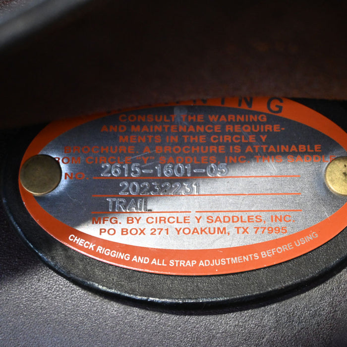 16" DEMO CIRCLE Y GILLETTE TRAIL SADDLE Saddles - Used Circle Y Saddlery