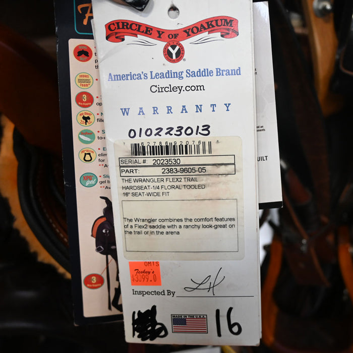 16" CIRCLE Y WRANGLER FLEX 2 TRAIL SADDLE Saddles - New Circle Y Saddlery